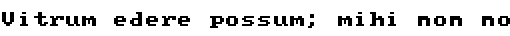 Specimen for Mx437 DTK BIOS Regular (Latin script).