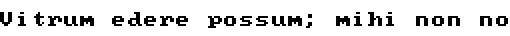 Specimen for Mx437 IBM EGA 8x8 Regular (Latin script).