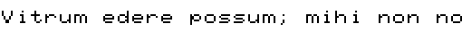 Specimen for Mx437 NEC MultiSpeed Regular (Latin script).