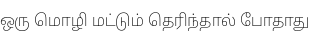 Specimen for Noto Sans Tamil UI ExtraLight (Tamil script).