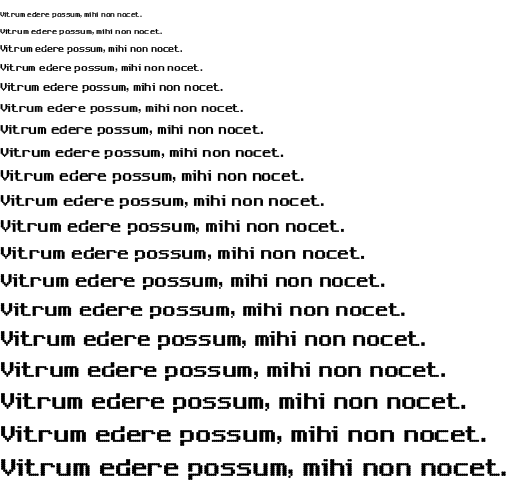 Specimen for 6809chargen Regular (Latin script).