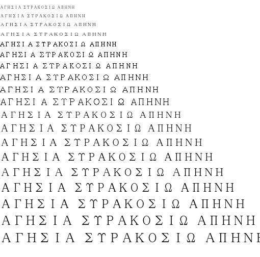 Specimen for AR PL UMing CN Light (Greek script).