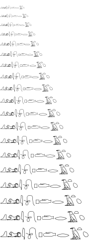 Specimen for Abydos Bold (Egyptian_Hieroglyphs script).