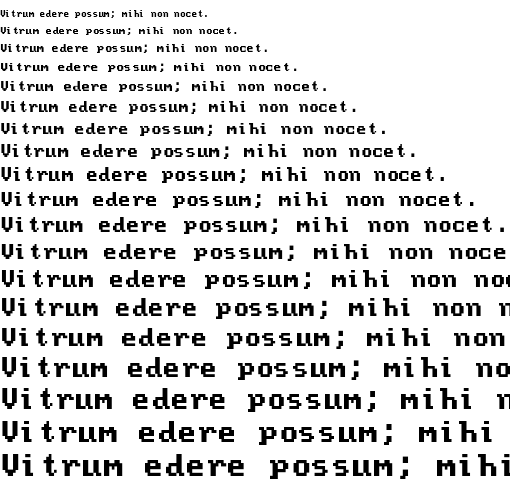 Specimen for Ac437 AMI EGA 8x8 Regular (Latin script).