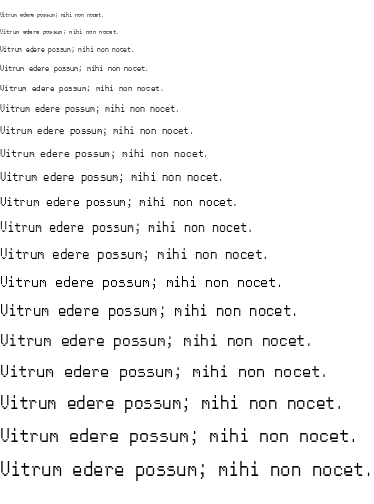 Specimen for Ac437 OlivettiThin 8x16 Regular (Latin script).