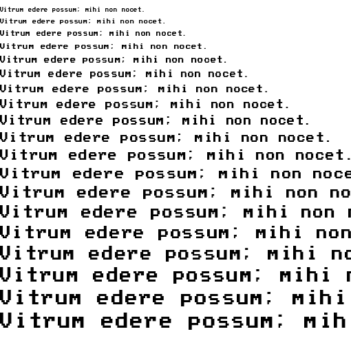 Specimen for Ac437 PhoenixVGA 9x8 Regular (Latin script).