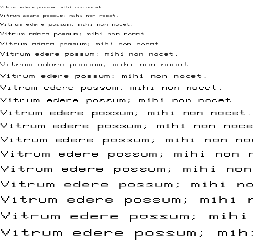 Specimen for Ac437 Tandy2K G-2x Regular (Latin script).
