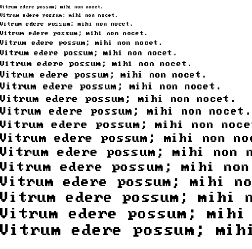 Specimen for Ac437 Trident 8x8 Regular (Latin script).