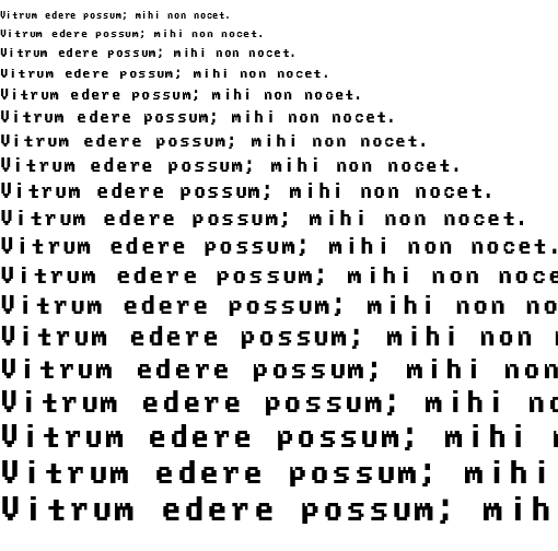 Specimen for Ac437 TridentEarly 9x8 Regular (Latin script).
