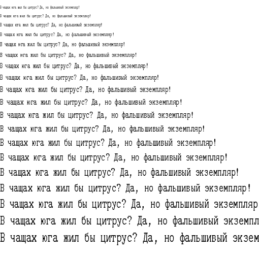 Specimen for AcPlus Cordata PPC-400 Regular (Cyrillic script).