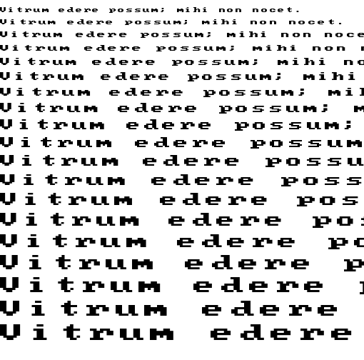 Specimen for AcPlus IBM VGA 9x8-2x Regular (Latin script).