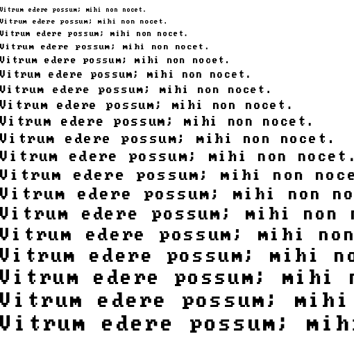 Specimen for AcPlus IBM VGA 9x8 Regular (Latin script).