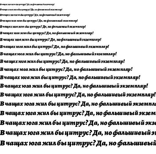 Specimen for Alegreya Black Italic (Cyrillic script).