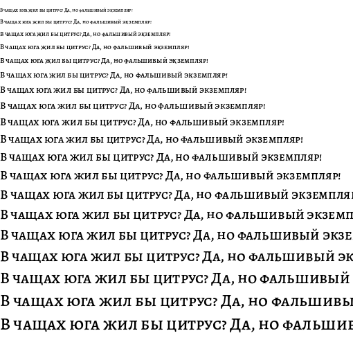 Specimen for Alegreya SC Medium (Cyrillic script).