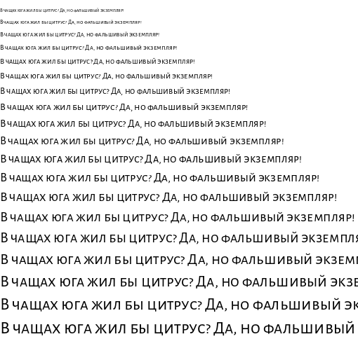 Specimen for Alegreya Sans SC Regular (Cyrillic script).