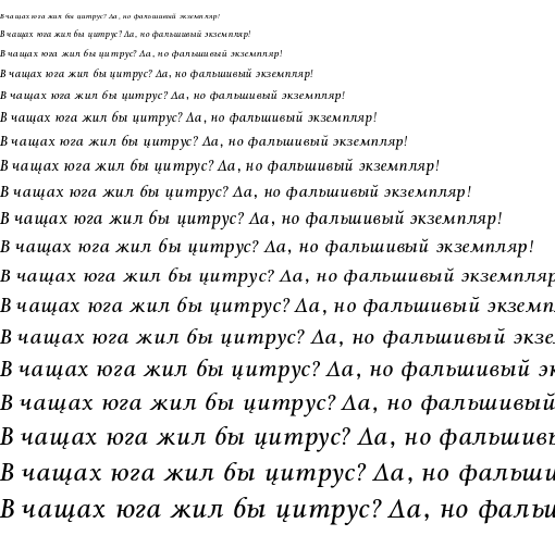 Specimen for Atavyros Regular (Cyrillic script).