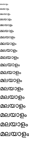 Specimen for Autonym Regular (Malayalam script).