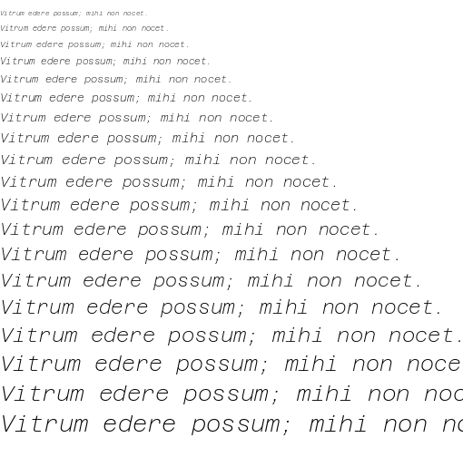 Specimen for Azeret Mono Thin Italic (Latin script).