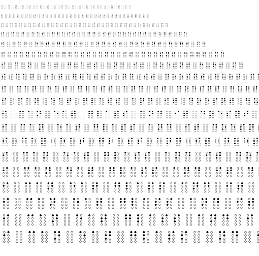 Specimen for BabelStone Han Regular (Braille script).
