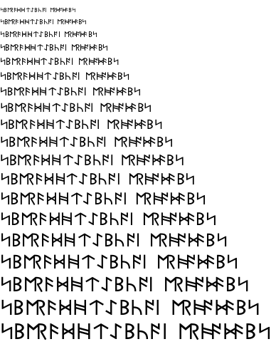 Specimen for BabelStone Runic Byrhtferth Regular (Runic script).