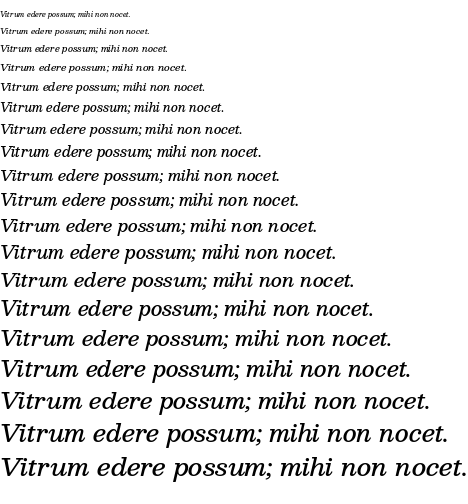 Specimen for Besley Medium Italic (Latin script).