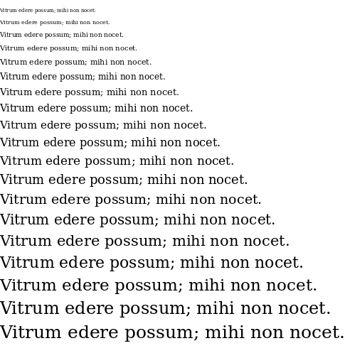 Specimen for Bitstream Vera Serif Roman (Latin script).