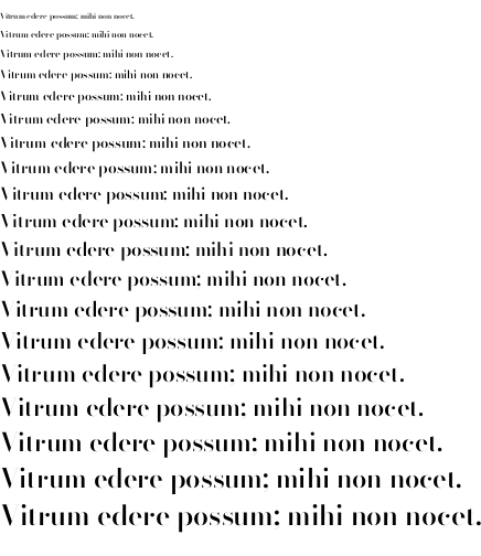 Specimen for Bodoni* 96 Medium (Latin script).