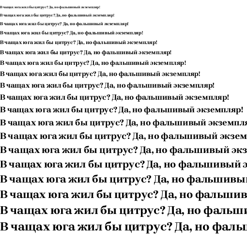 Specimen for Brygada 1918 Bold (Cyrillic script).