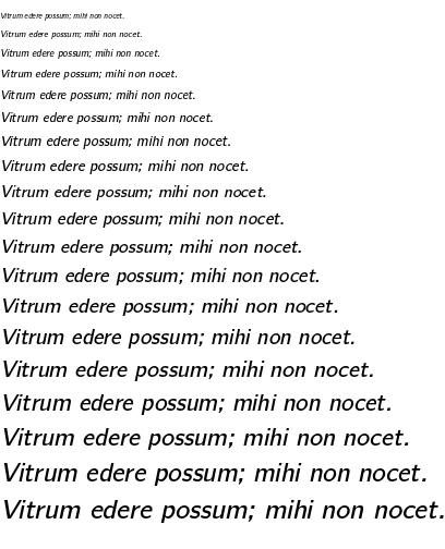 Specimen for CMU Bright SemiBoldOblique (Latin script).