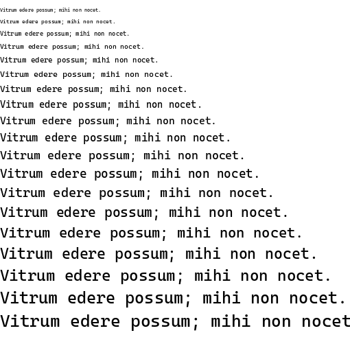 Specimen for Cascadia Code Light (Latin script).