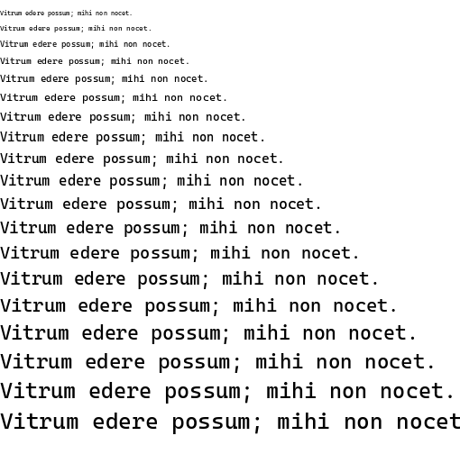 Specimen for Cascadia Code PL ExtraLight (Latin script).