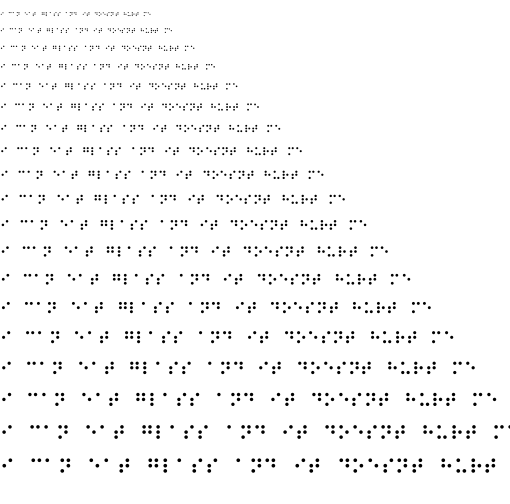 Specimen for Cascadia Code PL SemiLight (Braille script).