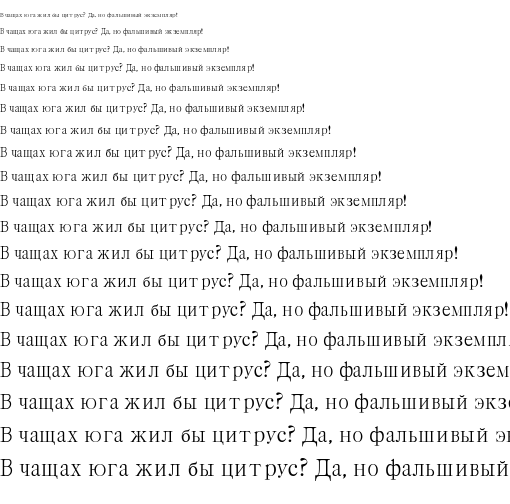Specimen for Caslon Roman (Cyrillic script).
