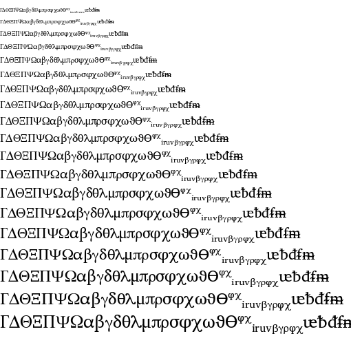 Specimen for Charis SIL Regular (Greek script).