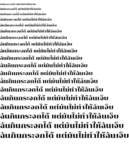 Specimen for Chonburi Regular (Thai script).