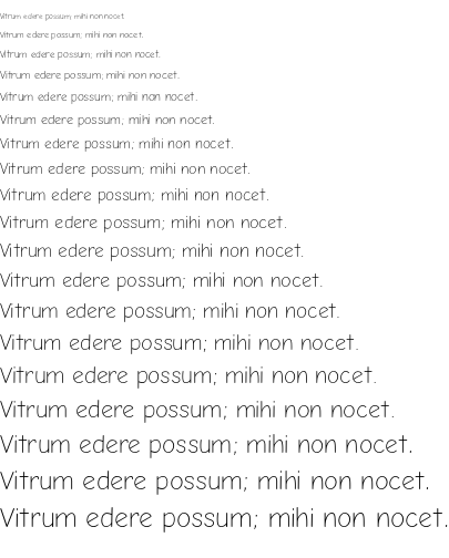 Specimen for Comic Neue Light (Latin script).