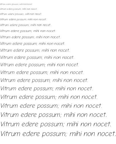 Specimen for Comic Neue Light Oblique (Latin script).