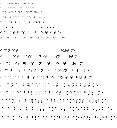 Specimen for Consoleet Terminus-12 medium (Braille script).