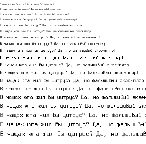 Specimen for Consoleet Terminus-16 medium (Cyrillic script).