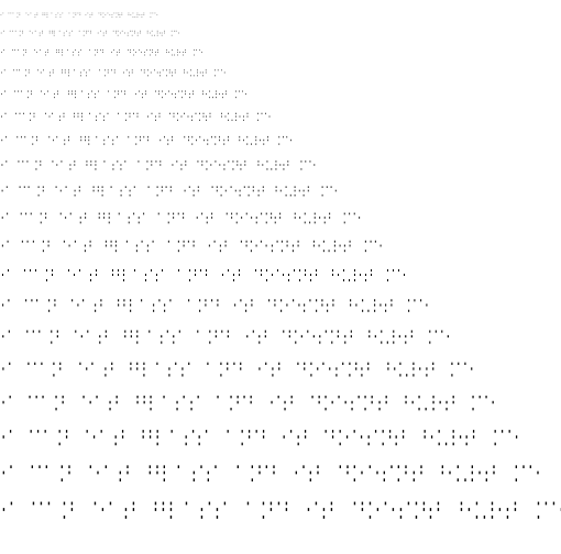 Specimen for Consoleet Terminus-18 medium (Braille script).