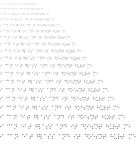 Specimen for Consoleet Terminus-20 bold (Braille script).