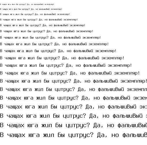 Specimen for Consoleet Terminus-24 bold (Cyrillic script).