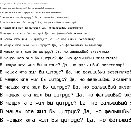 Specimen for Consoleet Terminus-28 Smooth bold (Cyrillic script).