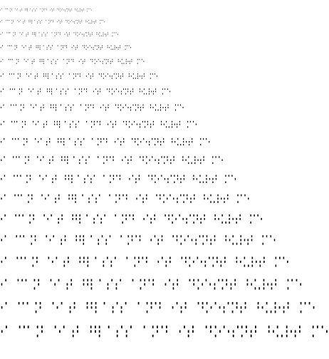 Specimen for Consoleet Terminus-28 Smooth medium (Braille script).