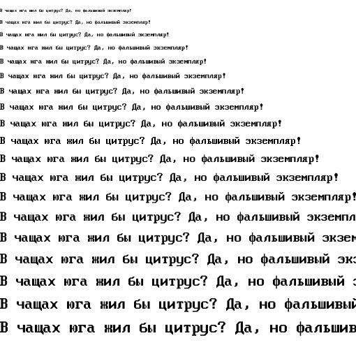 Specimen for Consoleet VGA 8x16 medium (Cyrillic script).