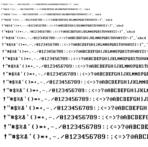 Specimen for Consoleet Verite 9x16 medium (Hiragana script).