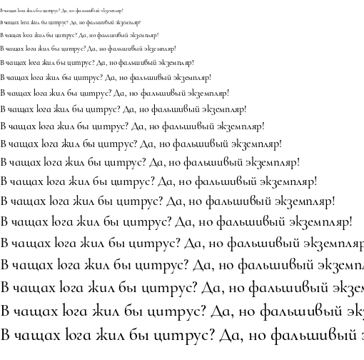 Specimen for Cormorant Infant Medium (Cyrillic script).