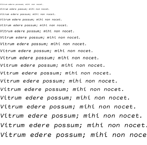 Specimen for Courier Prime Sans Italic (Latin script).