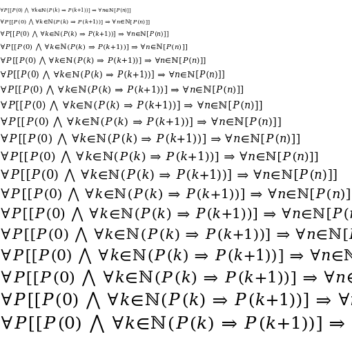 Specimen for DejaVu Math TeX Gyre Regular (Math script).