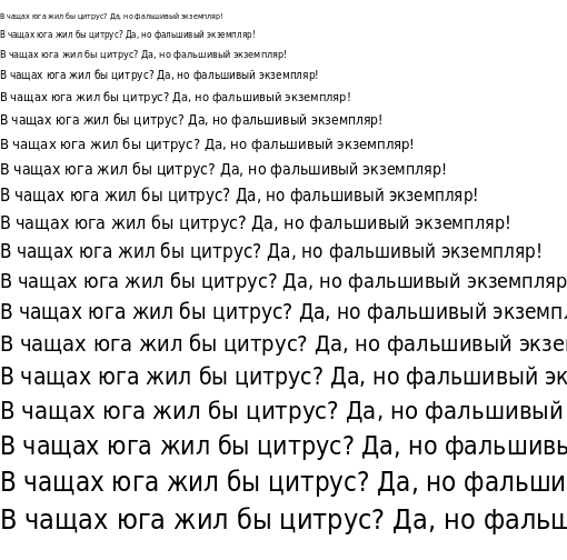 Specimen for DejaVu Sans Condensed (Cyrillic script).